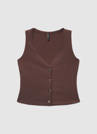 Gilet con scollo a V e bottoni