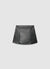 Gonna-pantalone mini effetto pelle con zip laterale