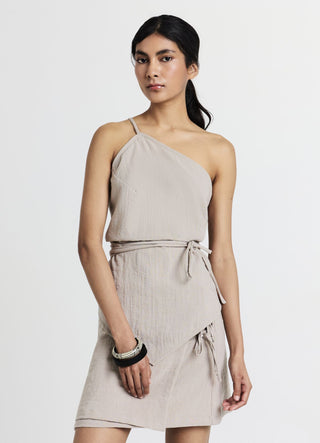 Knotted one-shoulder top