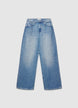 Jeans wide leg con strass laterali - 40