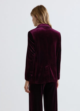 Single-breasted velvet jacket