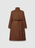 Cappotto con collo a imbuto e cintura