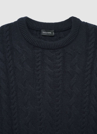 Pullover mit Rundhalsausschnitt und Zopfmuster