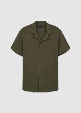 Camicia bowling cotone goffrato