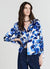 Camicia simil satin a fiori