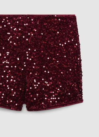 High-waisted shorts with sequins