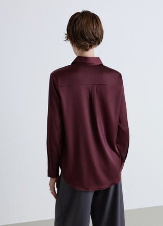 Camicia classica tinta unita similsatin