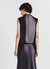 Top simil satin con collo drappeggiato