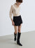 Pleated wide-leg shorts