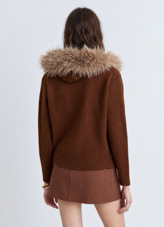 Maglia con cappuccio e zip frontale