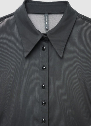 Camicia in tulle con bottoni