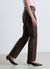 Pantaloni straight in similpelle intrecciata