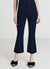 Cropped flare trousers in satin leather