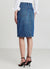 Denim midi skirt with slit