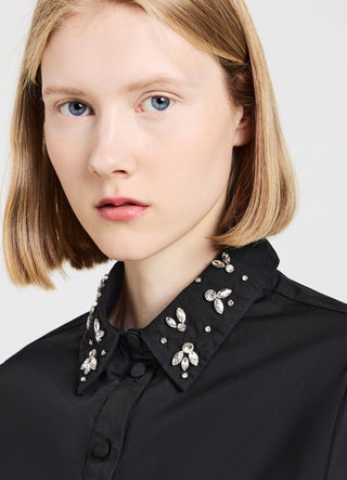 Camicia colletto strass