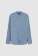 Linen-blend Korean shirt - L