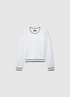 Crew neck jumper with contrast trim - XS