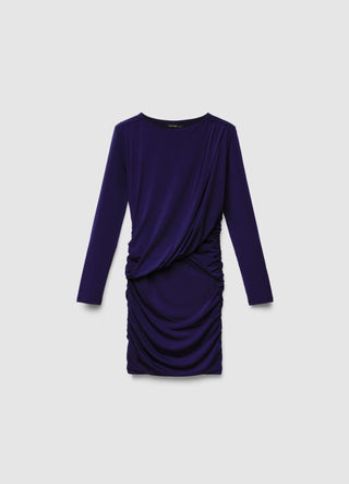 Robe courte drapée unie