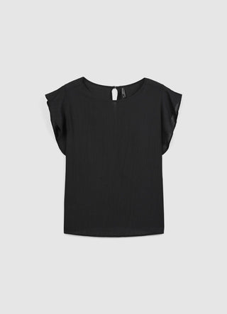 Blusa maniche con rouches