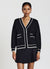 Cardigan con profili a contrasto