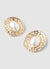 Large earrings with pearl and hammered frame