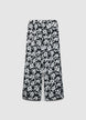 Pantaloni palazzo similsatin stampa fiori - XS