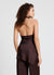 Top asymmetric draped faux satin