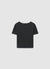 T-shirt con allacciatura frontale e inserto in pizzo