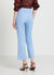 Solid colour cropped flare trousers
