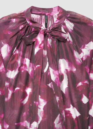 Bluse mit Schleife und Blumenmuster