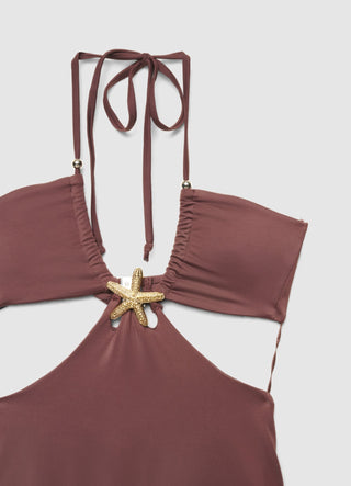 Costume intero con cut-out e stella marina