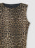 Abito lungo animalier con arricciature laterali