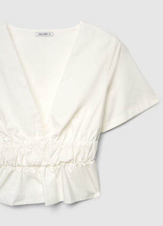 Top péplum avec taille froncée