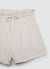 Leinenmisch-Shorts mit Fransen am Saum