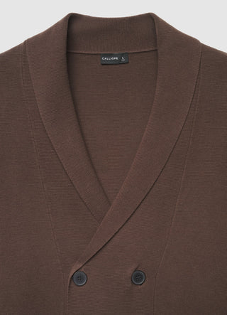 Cardigan doppiopetto con collo sciallato