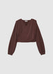 Cross-over sweatshirt with ruching - TU