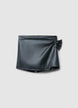 Faux leather skirt-trousers with bow - 4-5