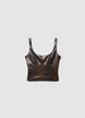 Animalier-Top mit weitem Ausschnitt - S