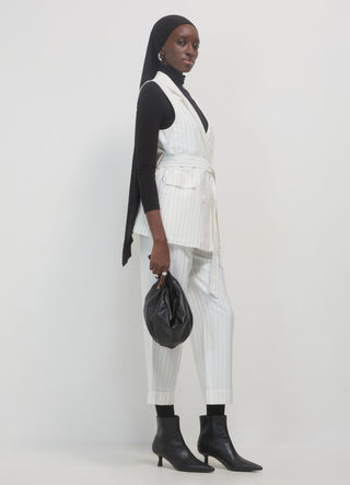 Double-breasted striped waistcoat