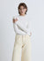Long-sleeved ribbed T-shirt with a high neck