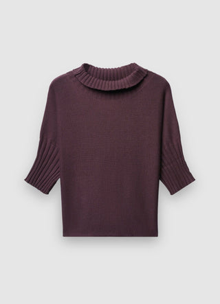 Maglia con collo cratere e maniche 3/4
