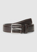 Leather belt with rectangular buckle - 85