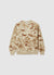 Felpa oversize con stampa camouflage e scritta