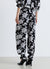 Pantaloni palazzo a fiori con lacci al fondo