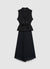 Vestito gilet doppiopetto con cintura e gonna plissé