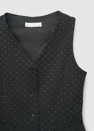 Gilet a pois con bottoni