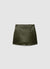 Solid-colour faux leather skirt-trousers