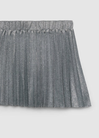 Minigonna plissettata effetto luccicante con elastico