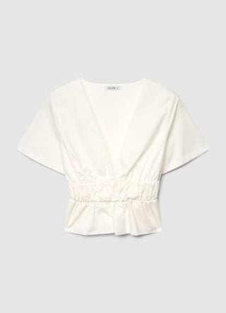 Top péplum avec taille froncée