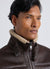 Biker jacket with high collar and zip